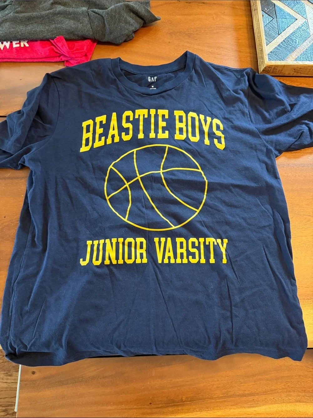 GAP Navy Tee with Yellow Beastie Boys Junior Varsity Graphic